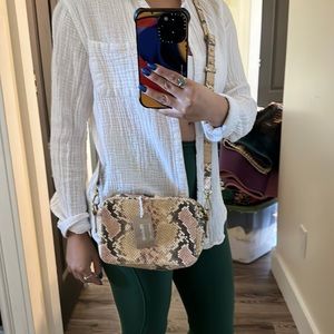 Madewell Leather Belt Bag Embossed Snakeskin